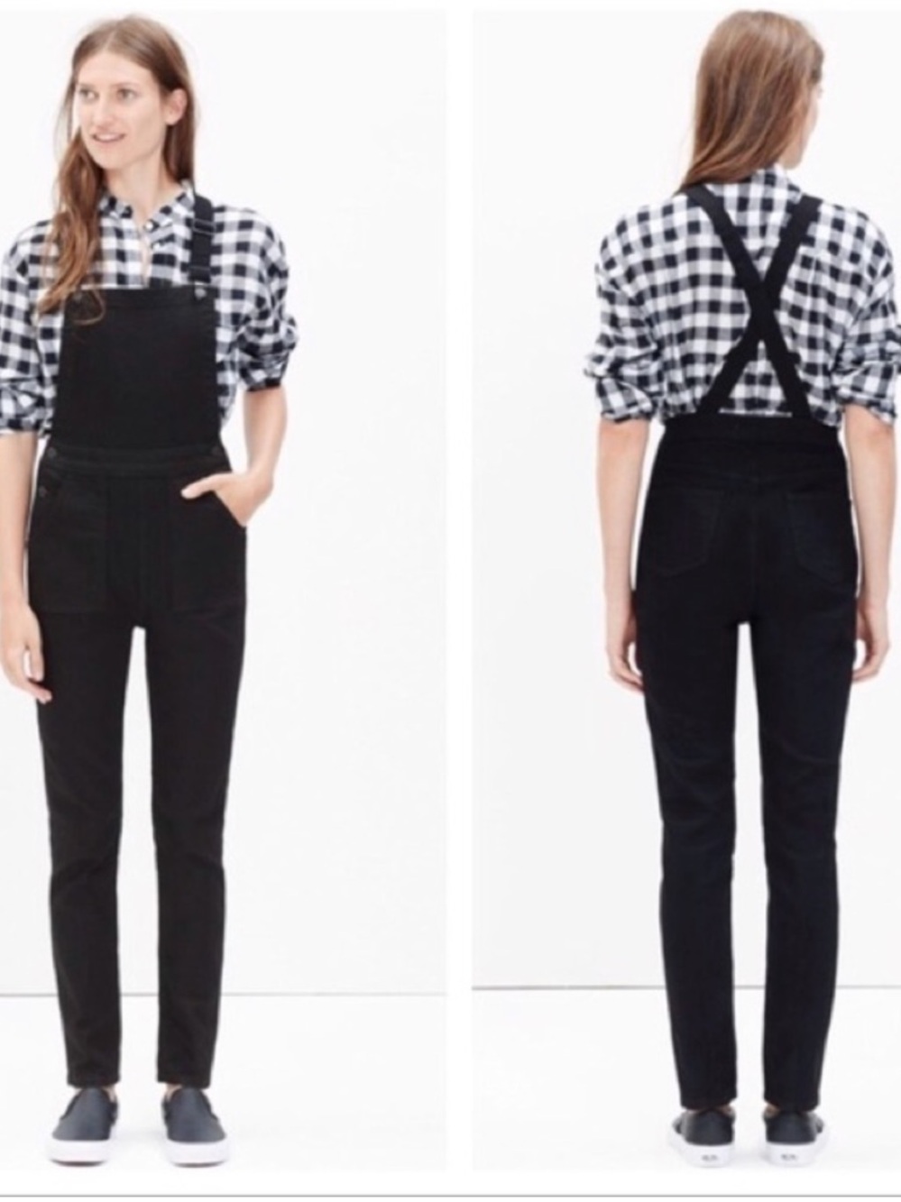 Madewell Black Denim Overalls
Women’s size Medium 
Excellent condition look new